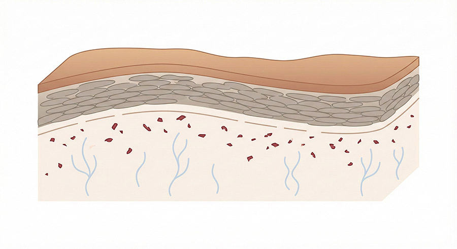 Scientific illustration of dull skin causes