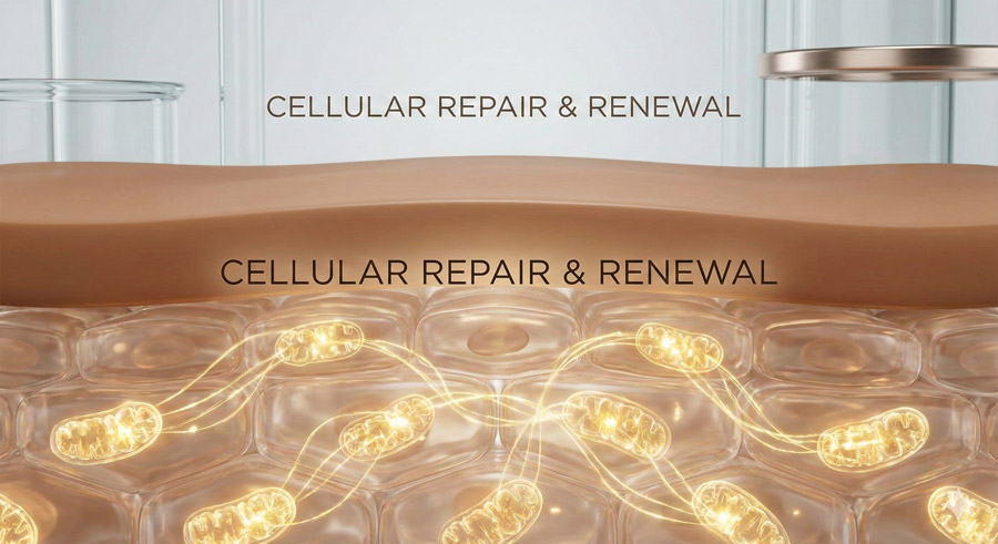 Cellular energy and skin glow mitochondria